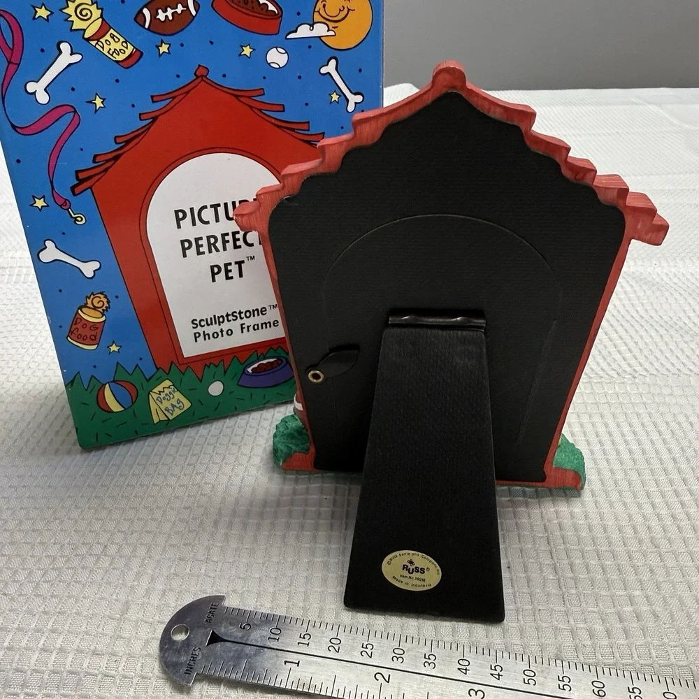 Russ Berrie Picture Perfect‎ Pet Doghouse SculptStone 3D Photo Picture Frame New